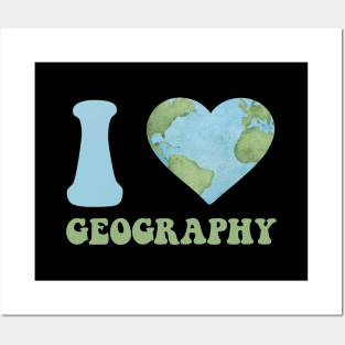 I Love Geography Assistant Men Women Teacher Geographer Posters and Art